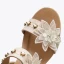 Fashion Beige Street Wear Pearl Rhinestone Lace Flower Womens Sandals 2021 Appliques 5 cm Wedges Open / Peep Toe Sandals