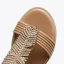 Bohemia Beige Street Wear T-Strap Rhinestone Flat Womens Sandals 2021 Open / Peep Toe Sandals