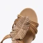 Roman Fashion Brown Summer Street Wear Beach Rhinestone Womens Sandals 2021 T-Strap 5 cm Wedges Open / Peep Toe Sandals High Heels