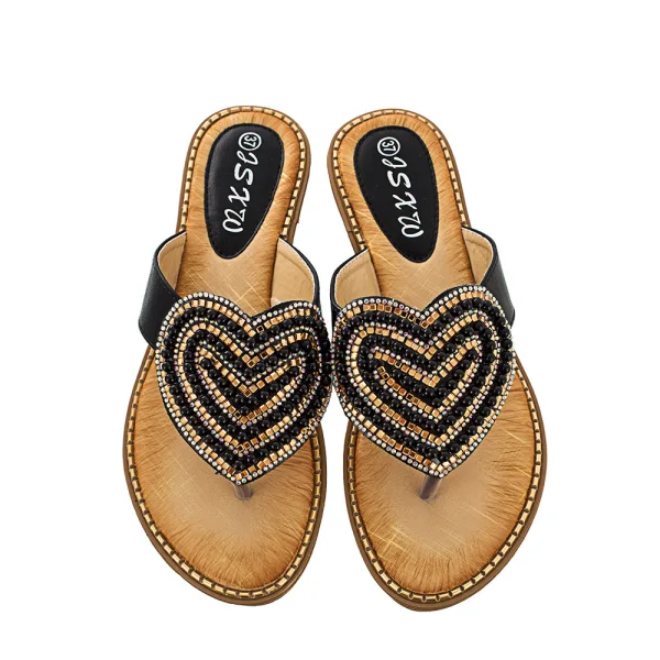 Schöne Weiß Sommer Perle Strass Strand Flache Sandalen Damen 2021 Peeptoes Sandaletten