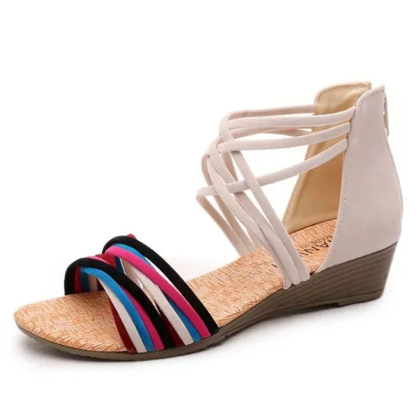 Bohemia Black Summer Street Wear Beach Flat Womens Sandals 2021 X-Strap Open / Peep Toe Sandals