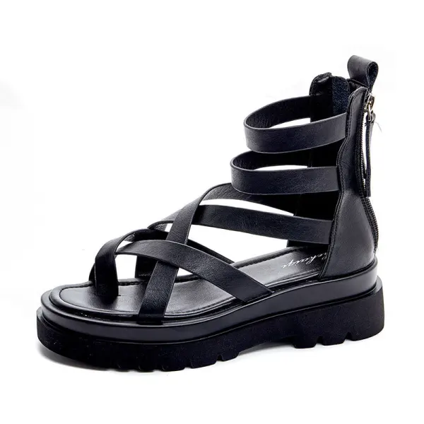 Roman White Summer Street Wear Flat Womens Sandals 2021 Ankle Strap Open / Peep Toe Sandals