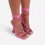 Chic / Belle Rose Bonbon Vêtement de rue Sandales Femme 2021 Bride Cheville 9 cm Talons Aiguilles Peep Toes / Bout Ouvert Sandales Talons Hauts