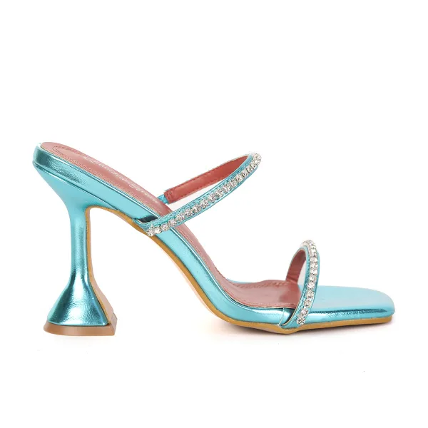 Sexy Mint Green Cocktail Party Evening Party Rhinestone Womens Sandals 2021 9 cm Stiletto Heels Open / Peep Toe Sandals High Heels