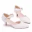 Élégant Blanche Perle En Dentelle Fleur Chaussure De Mariée 2021 Bride Cheville 5 cm Talons Aiguilles À Bout Pointu Mariage Talons Hauts