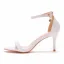 Sexy White Street Wear Womens Sandals 2021 Ankle Strap 7 cm Stiletto Heels Open / Peep Toe High Heels