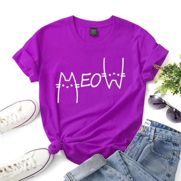 Lovely Summer White Loose Street Wear Cotton T-Shirts 2021 Scoop Neck Short Sleeve Women's Tops T-shirt