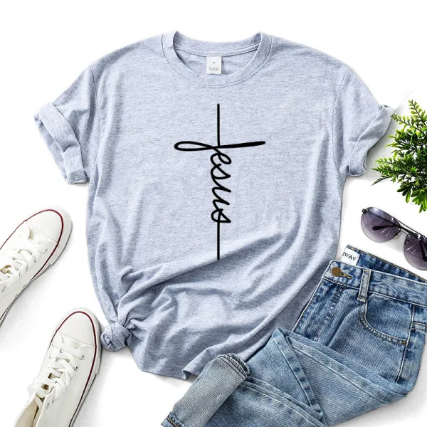 Casual Summer White Loose Cotton T-shirt 2021 Scoop Neck Short Sleeve Women's Tops