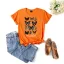 Fashion Street Wear Khaki Summer Loose Butterfly Printing Cotton T-Shirts 2021 Scoop Neck Short Sleeve Women's Tops T-shirt