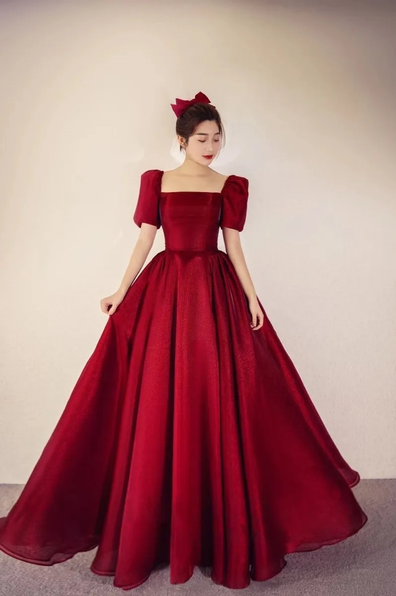 princess polly baby blue dress Shiny Burgundy A-line Spaghetti Straps Prom Dresses SP753 main image 0