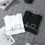 Désinvolte Été Ample Noire Forme de coeur T-Shirts 2021 Coton Encolure Dégagée Manches Courtes Hauts pour Femmes T-shirt