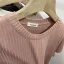 Summer Casual Grey Stripe Loose T-Shirts 2021 Scoop Neck Short Sleeve Women's Tops T-shirt