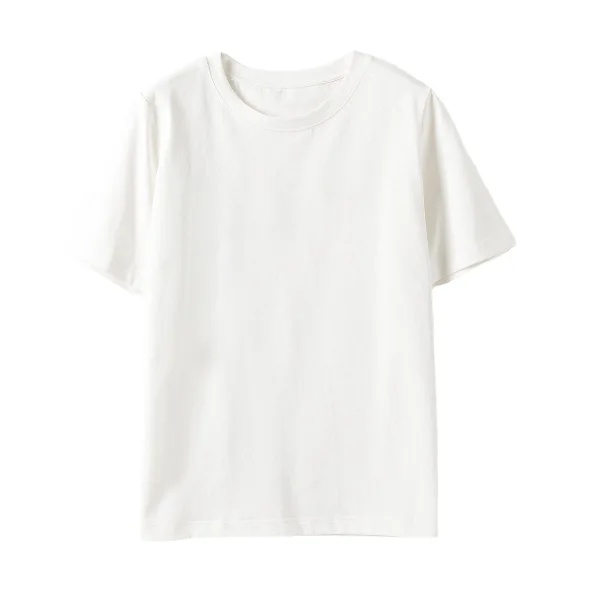 Casual Summer Letter Graphic White Loose Cotton T-shirt 2021 Scoop Neck Short Sleeve Women's Tops T-Shirts