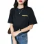 Summer Street Wear Casual Black Loose T-Shirts 2021 Cotton Scoop Neck Short Sleeve Women's Tops T-shirt