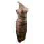 Sexy Brown Tight  Party Dresses 2021 One-Shoulder Sleeveless Zipper Up at Side Cocktail Party Evening Party Women Dresses