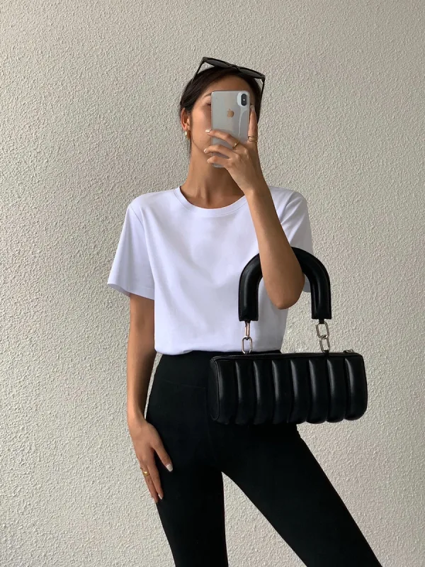 Summer Casual Cotton White T-Shirts 2021 Regular Scoop Neck Short Sleeve Women's Tops T-shirt