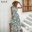 Chic / Beautiful Summer Black Floral Street Wear Maxi Dresses 2021 High Neck Sleeveless Women Dresses