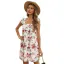 Fashion Summer Street Wear White Printing Women Dresses 2021 Square Neckline Long Sleeve Backless