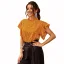 Fashion Yellow Street Wear Spotted T-Shirts 2021 Scoop Neck Bell sleeves Women T-shirt