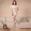 Charmant Sexy Champagne Faux Diamant Soirée Sandales Femme 2021 Cuir T-Strap 12 cm Talons Aiguilles Peep Toes / Bout Ouvert Sandales Talons Hauts