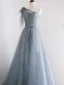 Bling Bling Mode Bleu Ciel Glitter Robe De Bal 2021 Princesse Une épaule Perle Paillettes Ceinture Manches Courtes Dos Nu Longue Promo Robe De Ceremonie