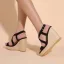 Street Wear Casual Summer Black Womens Sandals 2021 Ankle Strap Waterproof 11 cm Wedges Open / Peep Toe Womens Sandals High Heels