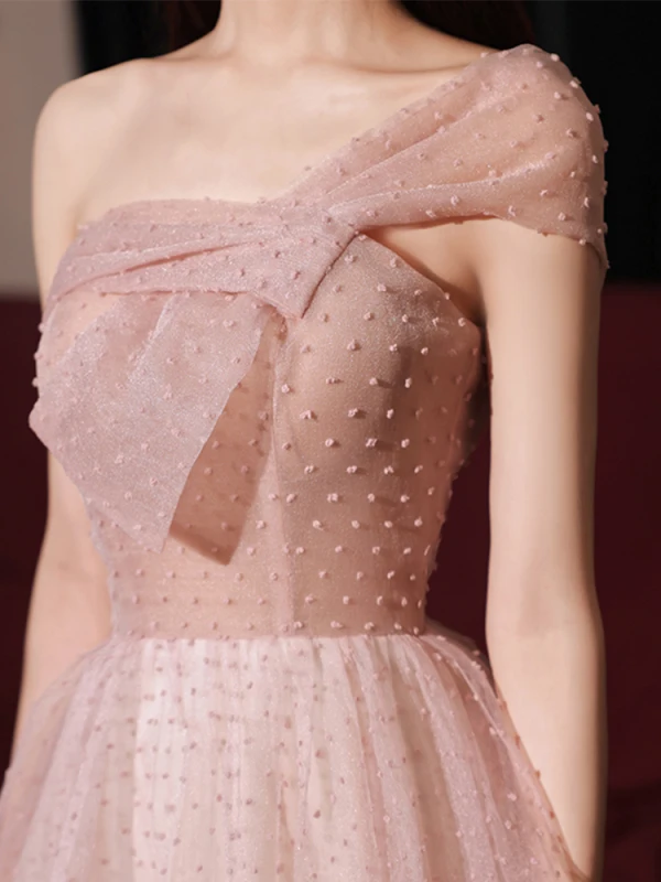 Modest / Simple Dusky Pink Graduation Dresses 2021 A-Line / Princess Homecoming One-Shoulder Sleeveless Backless Floor-Length / Long Formal Dresses Modest / Simple Dusky Pink Graduation Dresses 2021 A-Line / Princess Homecoming One-Shoulder Sleeveless Backless Floor-Length / Long Formal Dresses