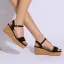 Roman Brown Street Wear Summer Womens Sandals 2021 Ankle Strap Waterproof 6 cm Wedges Open / Peep Toe Sandals High Heels