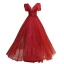 Charming Burgundy Glitter Evening Dresses  2021 A-Line / Princess V-Neck Beading Sequins Short Sleeve Backless Floor-Length / Long Formal Dresses