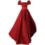 Vintage / Retro Red Satin Prom Dresses 2021 A-Line / Princess Square Neckline Short Sleeve Backless Floor-Length / Long Prom Dresses