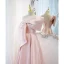 Schön Rosa Satin Ballkleider 2021 A Linie One-Shoulder Schleife Ärmellos Rückenfreies Lange Ball Festliche Kleider