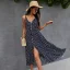 Fashion Summer Street Wear Resort Wear Beach Blushing Pink Spotted Women Dresses 2021 V-Neck Sleeveless Covered Button Sash Loose Tea-length