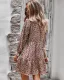 Summer Beach Street Wear Resort Wear Candy Pink Floral Women Dresses 2021 V-Neck Long Sleeve