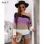 Mode Tomber Hiver Vêtement de rue Multi-Couleurs Chandails 2021 Encolure Dégagée Coton Manches Longues Ordinaire Hauts pour Femmes