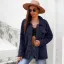 Fashion Fall Winter Suede Blushing Pink Street Wear Coats & Jackets Sweaters 2021 Buttons Lapel  Long Sleeve Regular Women's Tops
