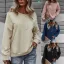 Herbst Winter Freizeit Beige Pullover 2021 Rundhalsausschnitt Schaltflächen Lange Ärmel Regulär Damen Oberteile