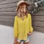 Fashion Spring Summer Blushing Pink Resort Wear Blouses 2021 V-Neck Long Sleeve Loose Women Tops