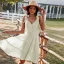Sexy Orange Spring Summer Street Wear Ruffle Women Dresses 2021 V-Neck Sleeveless Buttons Bow Loose