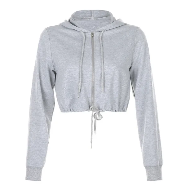 Fashion Fall Winter Street Wear White Solid Color Hooded Sweatshirts 2021 V-Neck Long Sleeve Loose Women Tops
