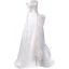 Charmant Blanche Volants en Cascade Plage Légère Robe De Mariée 2021 Princesse Satin Bustier Sans Manches Dos Nu Fendue devant Train De Balayage Mariage
