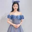 Chic / Beautiful Ocean Blue Prom Dresses 2021 A-Line / Princess Ruffle Off-The-Shoulder Beading Short Sleeve Backless Floor-Length / Long Prom Formal Dresses