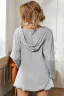 Comfortable Fall Winter Casual Black Solid Color Hooded Loose Sweatshirts 2021 V-Neck Long Sleeve Women Tops