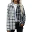 Fashion Two Tone White Black Plaid Fall Winter Street Wear Coats & Jackets 2021 Lapel  Loose Long Sleeve Women Tops