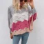 Mode Tomber Hiver Gris Multi-Couleurs Bande Vêtement de rue Chandails 2021 Tricot Encolure Dégagée Manches Longues Ample Femme Hauts