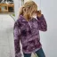 Fashion Winter Fall Street Wear Multi-Colors Tie-dye Suede Coats & Jackets 2021 Lapel  Long Sleeve Loose Women Tops