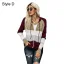 Fashion Fall Winter Burgundy Multi-Colors Stripe Street Wear Hooded Sweatshirts 2021 Long Sleeve Loose Women Tops