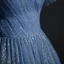 Fashion Ocean Blue Glitter Starry Sky Evening Dresses  Prom Dresses 2021 A-Line / Princess Ruffle Square Neckline Sleeveless Backless Floor-Length / Long Formal Dresses