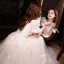 Elegant Champagne Lace Butterfly Prom Dresses 2021 A-Line / Princess Square Neckline Short Sleeve Backless Floor-Length / Long Prom Formal Dresses