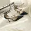 Chic / Belle Beige Vêtement de rue Sandales Femme 2020 Cuir Faux Diamant Bride Cheville 9 cm Talons Aiguilles À Bout Pointu Sandales