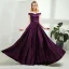 Chic / Beautiful Blushing Pink Prom Dresses 2018 A-Line / Princess Off-The-Shoulder Backless Short Sleeve Floor-Length / Long Formal Dresses
